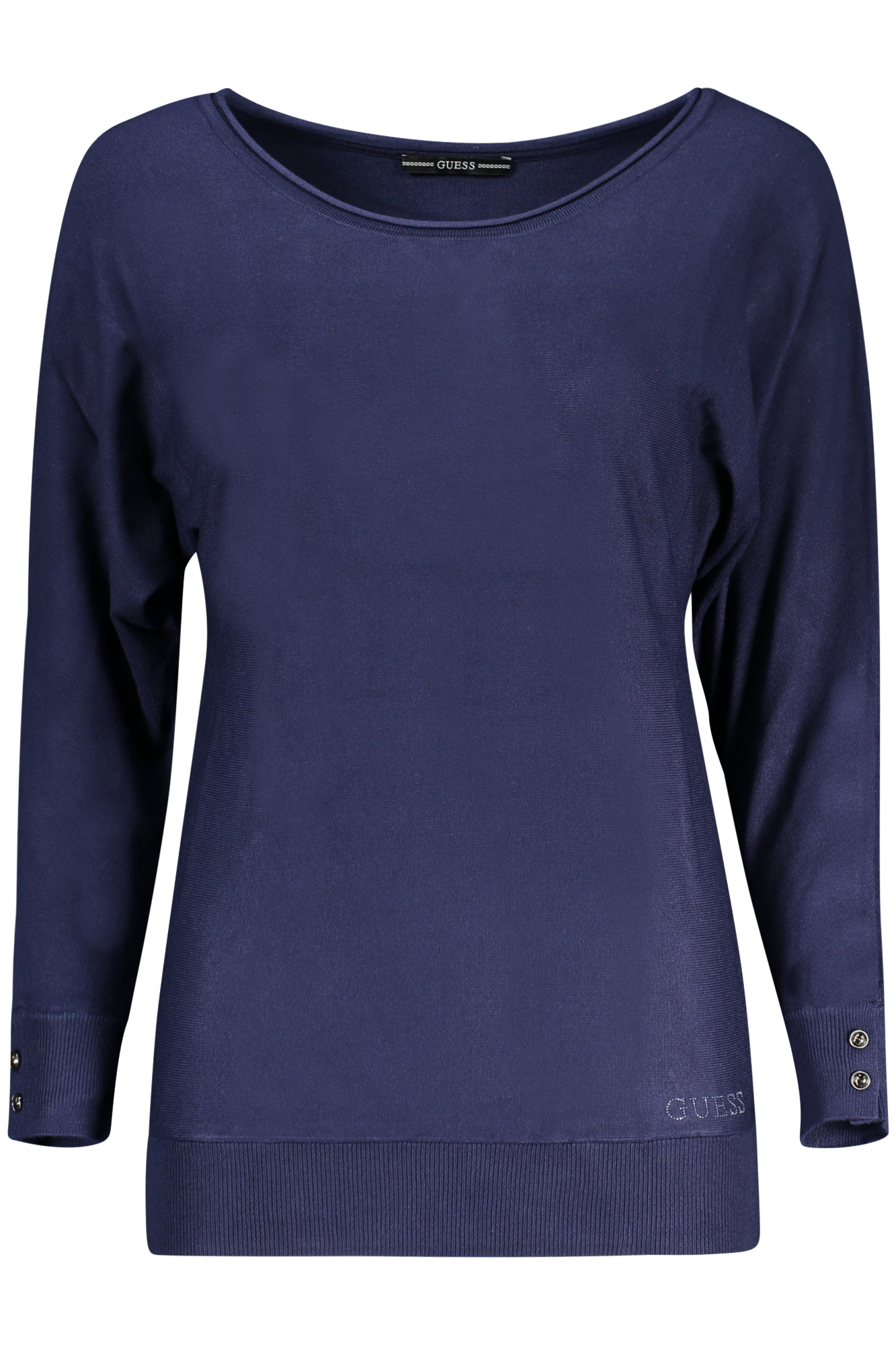 

Женский джемпер Guess Jeans с широким вырезом длинный, синий