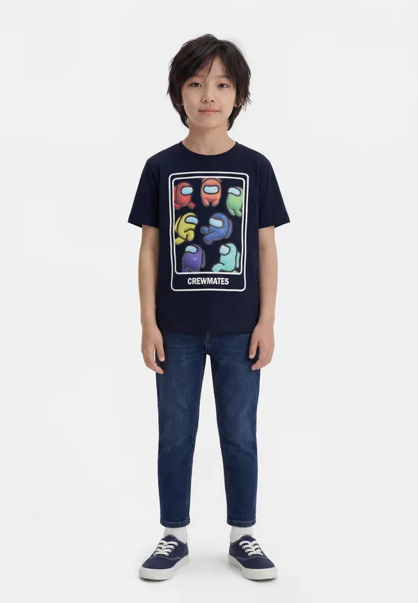 Футболка Nkmfabron amongus box sky print t-shirt Name It, цвет темно-синий