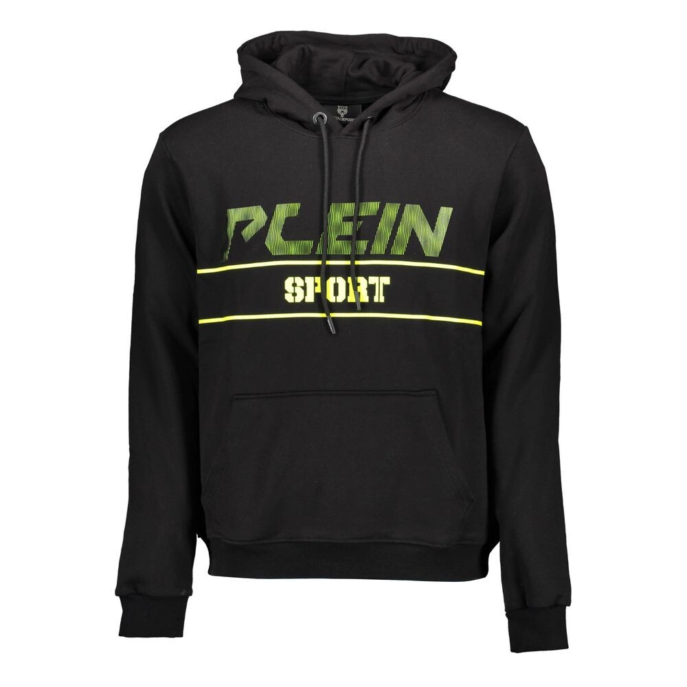 

Черный хлопковый мужской свитер с капюшоном Plein Sport
