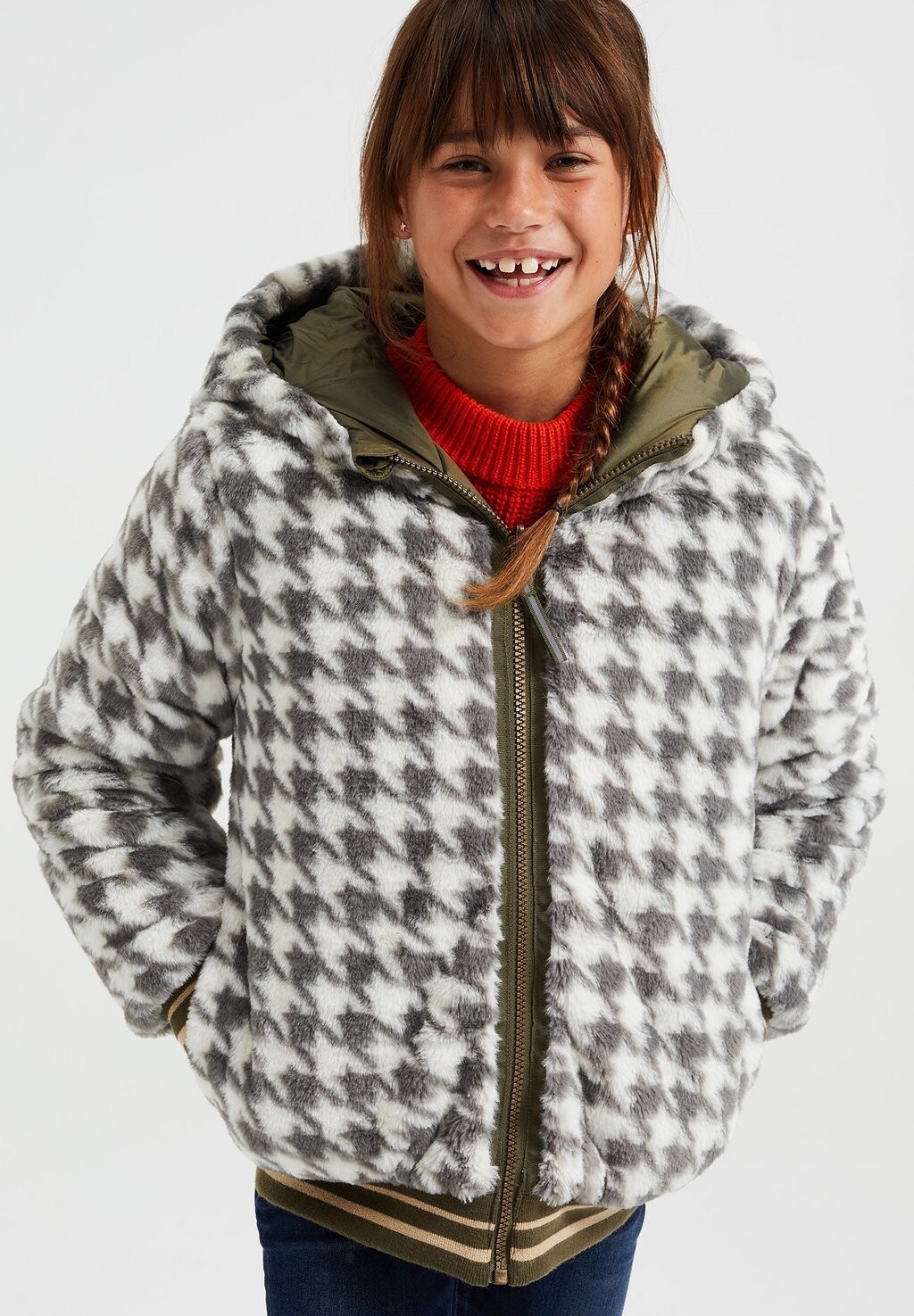 

Пуховик Reversible Met En Dessin WE Fashion, зеленый