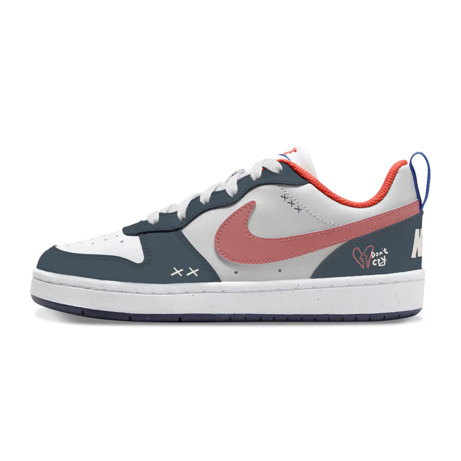 

Nike Детские дышащие низкие кроссовки для скейтбординга Court Borough, розовые, синие, для подростков