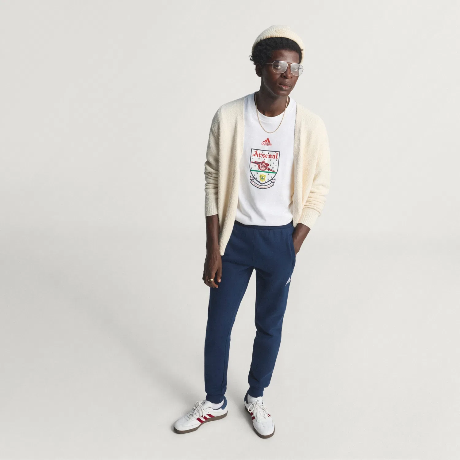 Спортивные брюки Adidas Originals Slim fit FC Arsenal синего цвета — фото 4