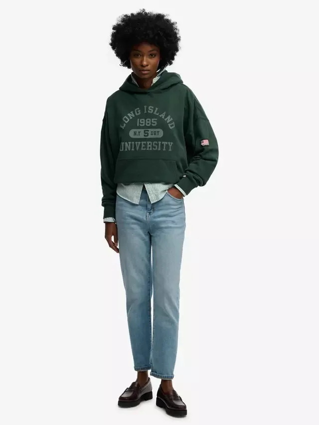 Спортивная толстовка свободного кроя Athletic Essentials, цвет эмалевый зеленый Superdry — фото 3