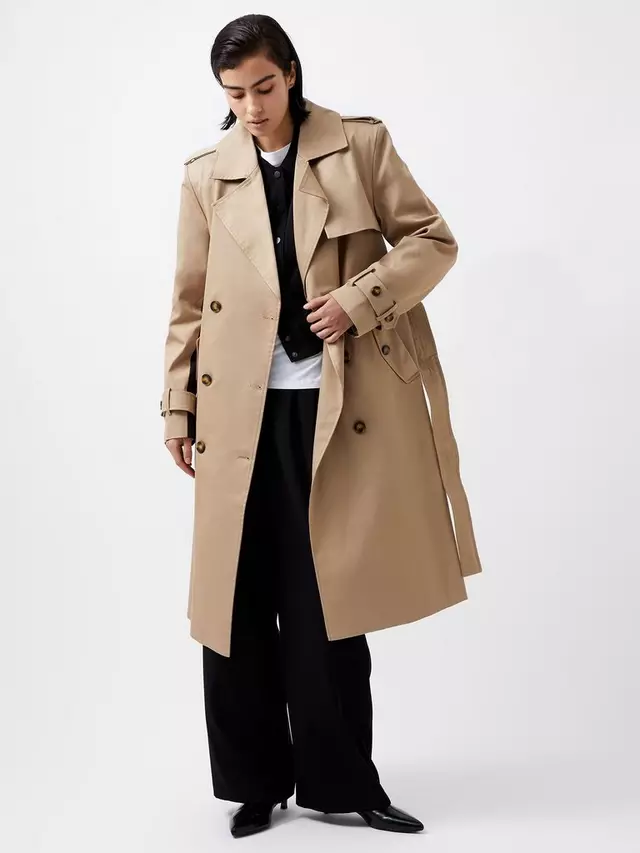 

Тренчкот French Connection Coco Twill, кэмел