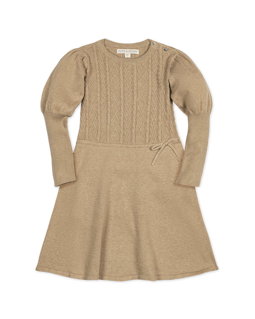 

Платье-свитер Hope & Henry с рукавами-фонариками Hope & Henry, коричневый