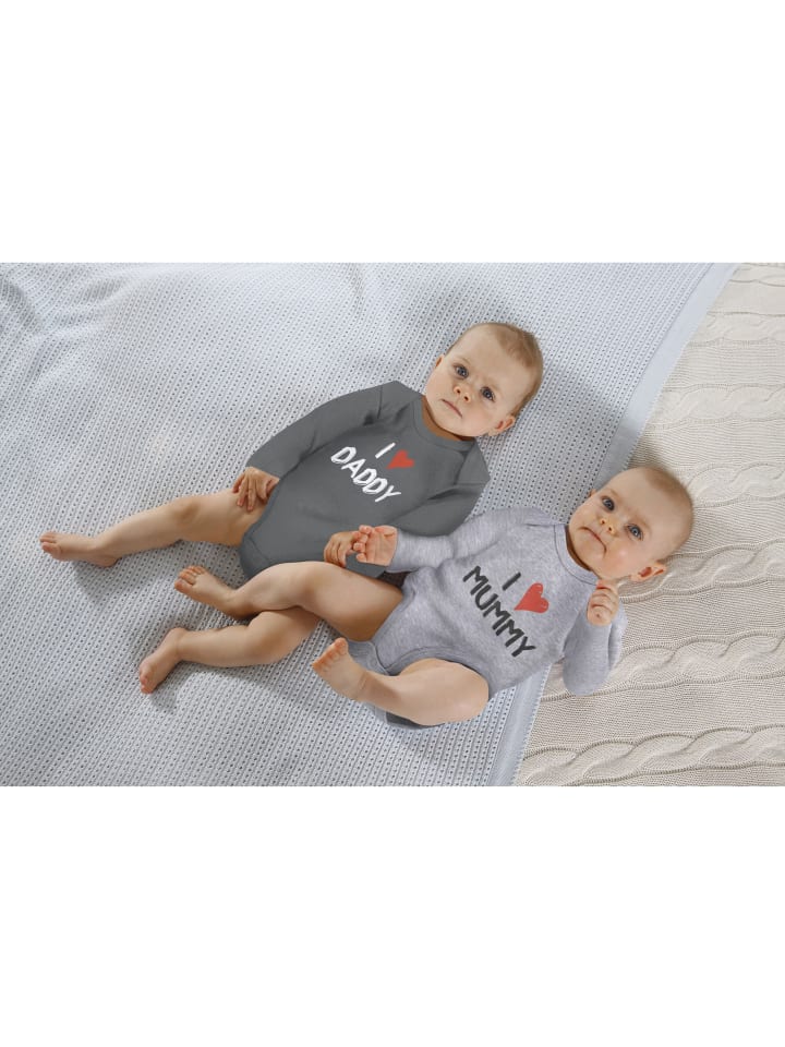 Kidsworld Боди с длинными рукавами, антрацитового и серого цвета — фото 2