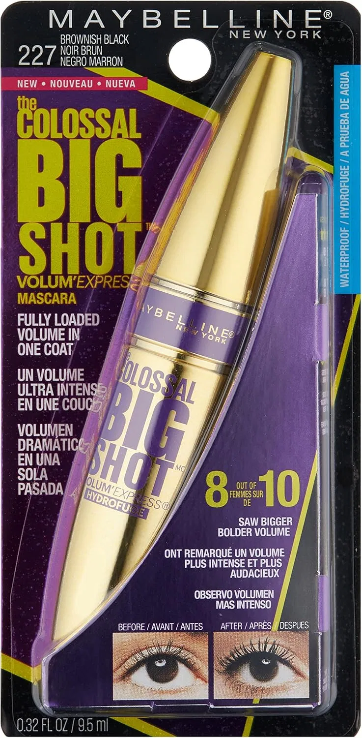 Тушь для ресниц водостойкая Volume Express The Giant Waterproof Maybelline New York, 0.32 fl oz, коричневая — фото 2