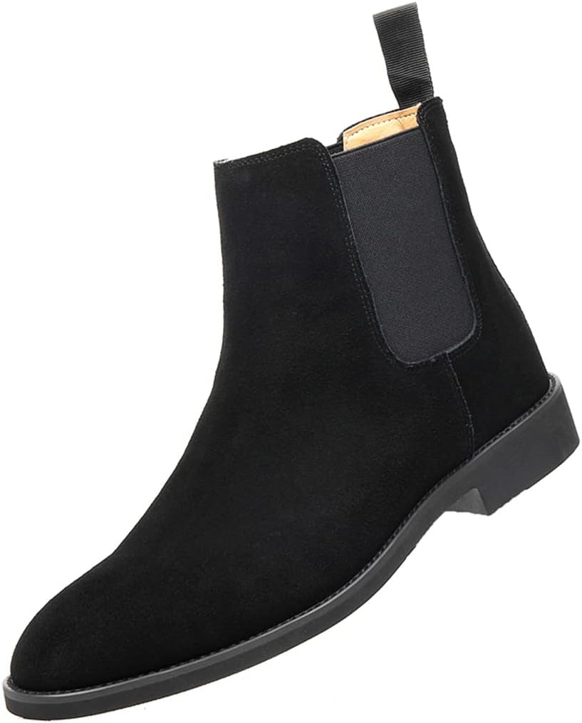 

Мужские кожаные челси Santimon - повседневные и нарядные ботинки на низком каблуке, черный