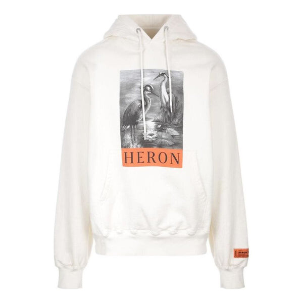

Толстовка nf heron bw hoodie 'white black' Heron Preston, белый