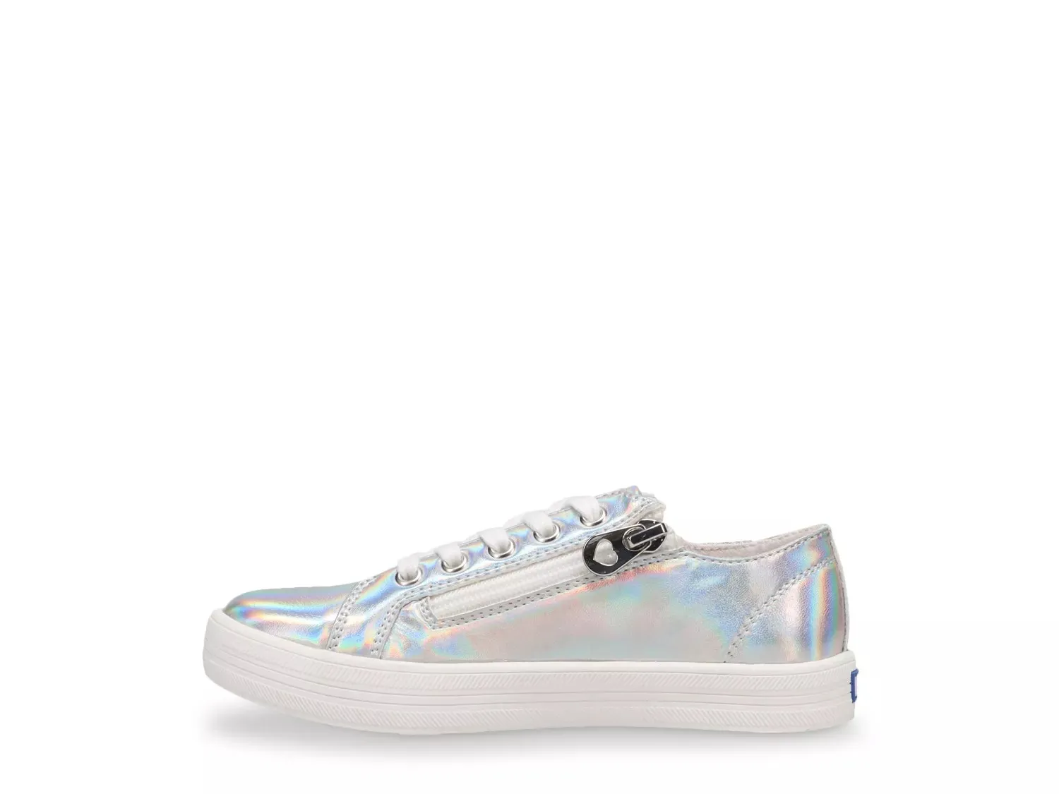 Кеды Keds Kara Zipper Sneaker - детские, серебристые переливающиеся — фото 4