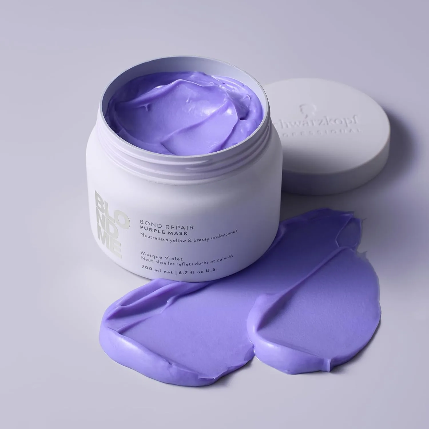 BlondMe Bond Repair Purple Mask для блонда, нейтрализует желтизну и медные оттенки, увлажняет, 6,7 fl oz (2 шт), yellow — фото 3