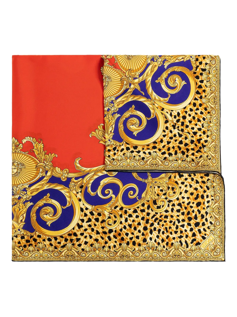 

Шарф с леопардовым принтом в стиле барокко VERSACE, желтый
