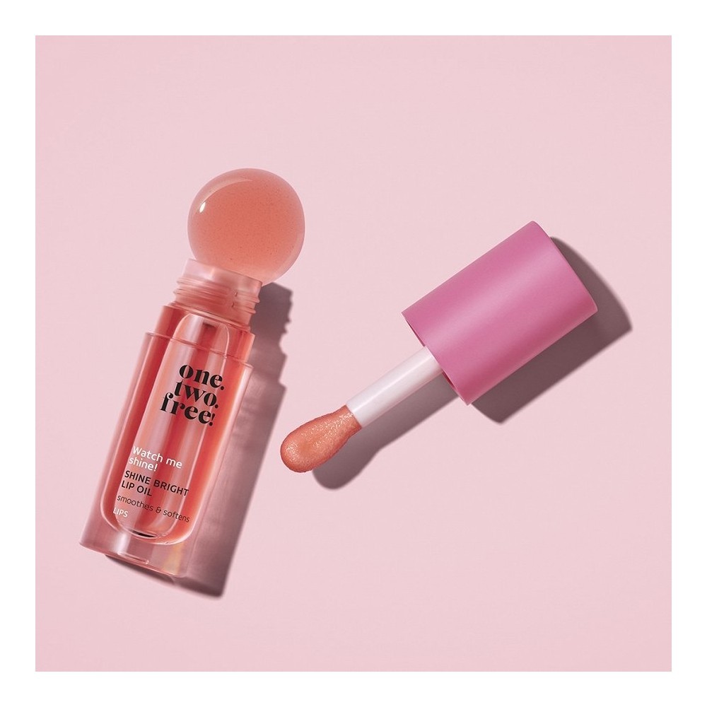 Бальзам для губ Onetwofree — Масло для губ shine bright lip oil , paradise peach, объем, 5 мл — фото 4