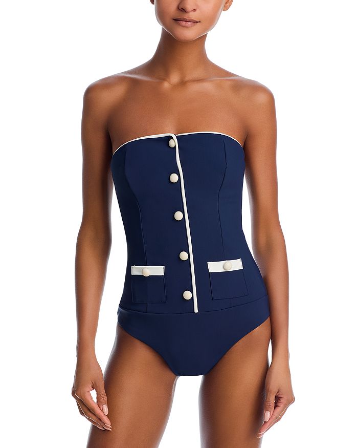 

Слитный купальник Scout Bustier SIMKHAI, синий