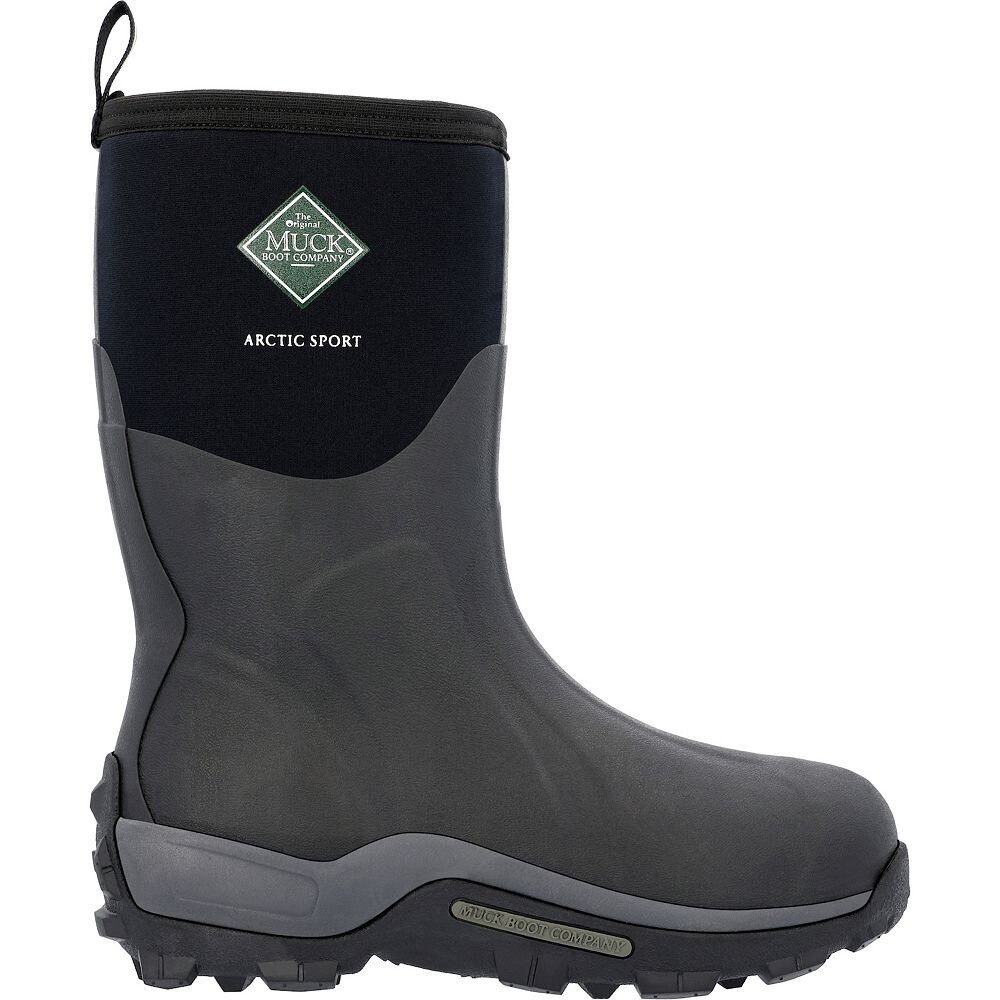 Мужские водонепроницаемые зимние ботинки Muck Arctic Sport Mid среднего размера, черный — фото 2