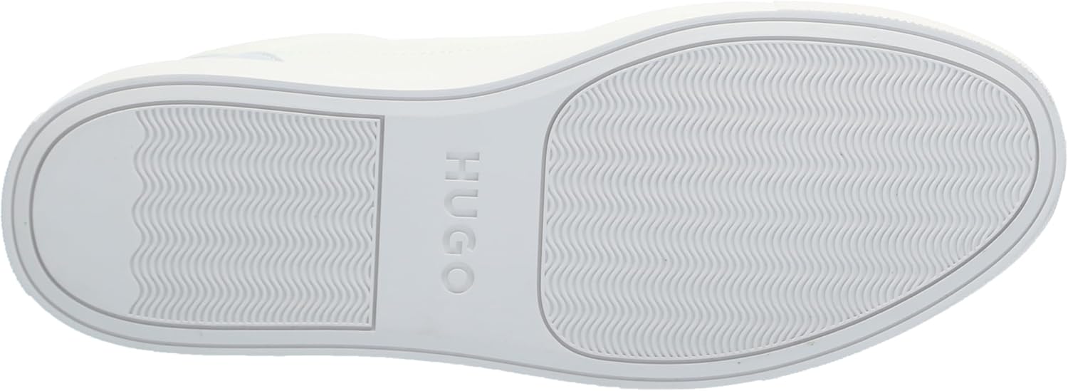 Кроссовки Hugo Mens Essential с двумя оттенками замши низкие, белый/серый — фото 4