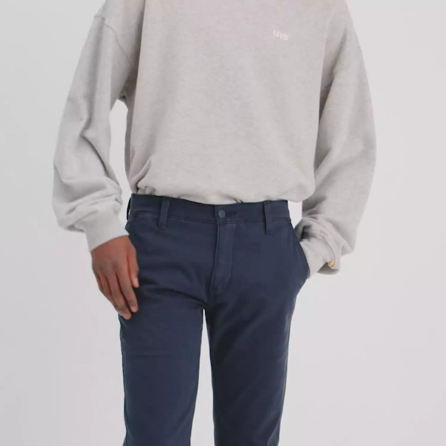 Levi's xx чиносы стандартного зауженного кроя мужские брюки, цвет Baltic Navy Garment Dye - Blue — фото 4
