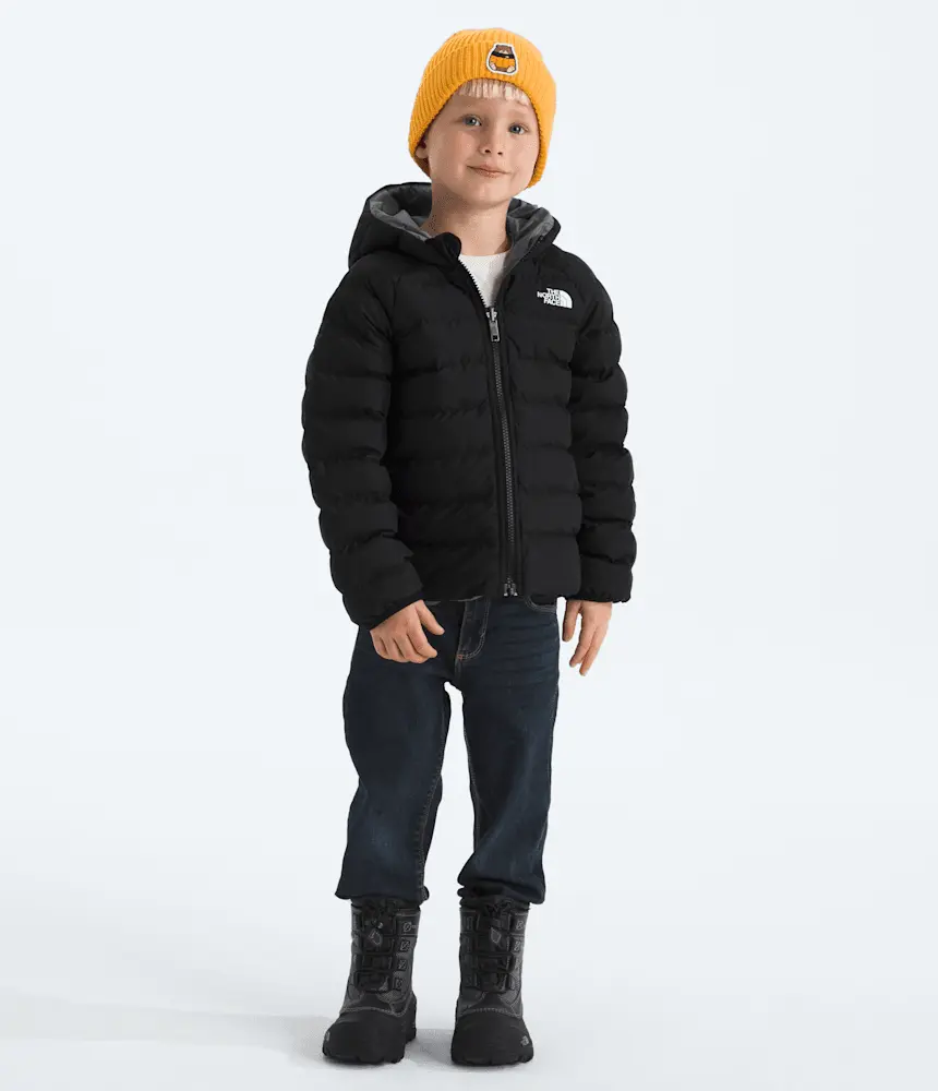 Детская двусторонняя куртка Perrito с капюшоном The North Face, TNF Black/Smoked Pearl — фото 3