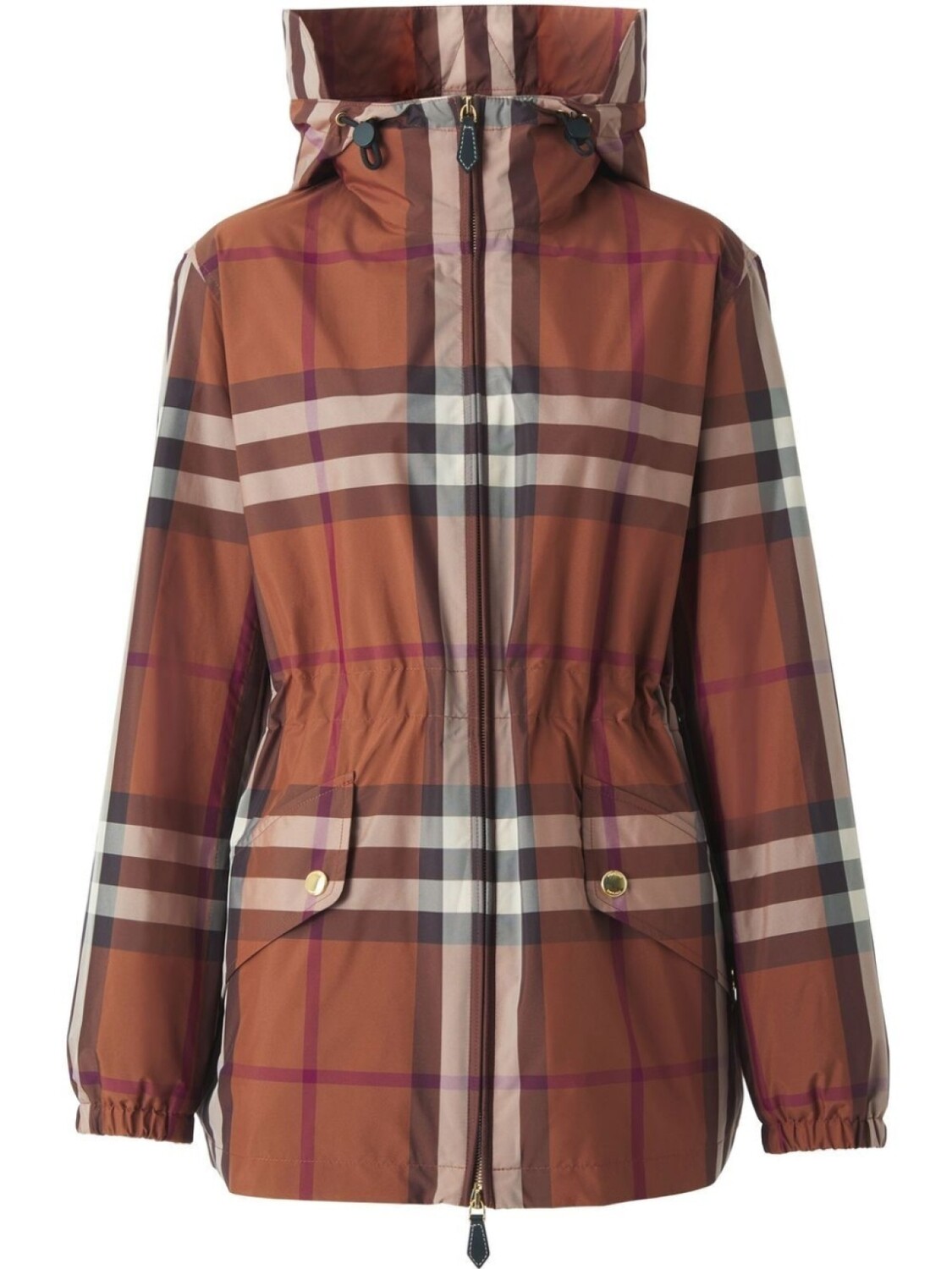 

Легкая парка в клетку Burberry, коричневый