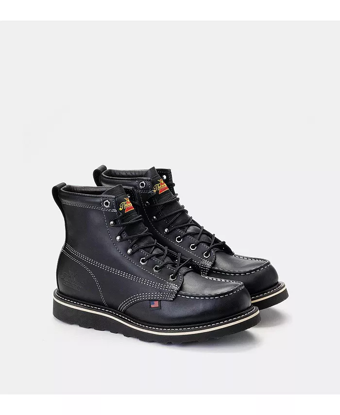 Мужские рабочие ботинки American Heritage Midnight 6" Black Moc Toe Thorogood, черный — фото 3