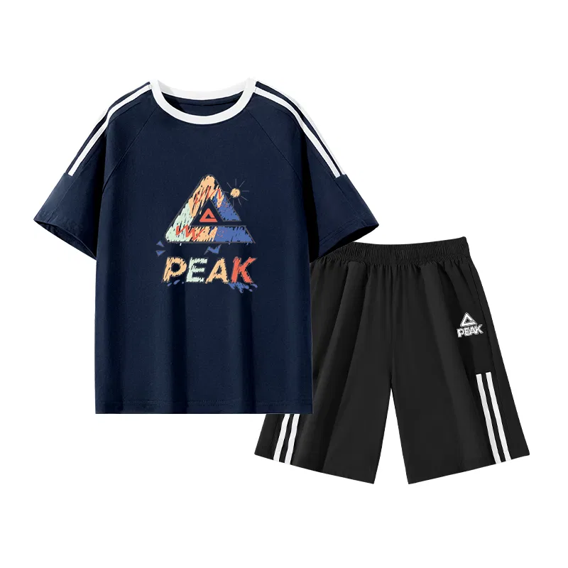 Спортивный костюм для детей PEAK Navy Blue/PK Multicolor Graffiti-Black/PK Logo White Silicone K