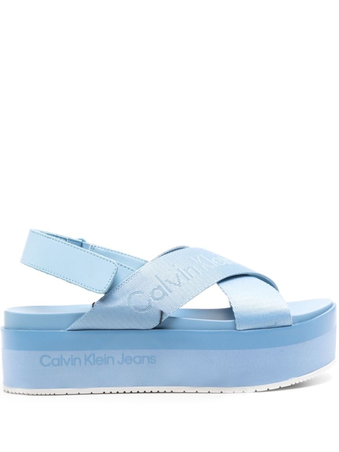 Сандалии Calvin Klein Jeans 55 мм с логотипом и жаккардовой подошвой, синий
