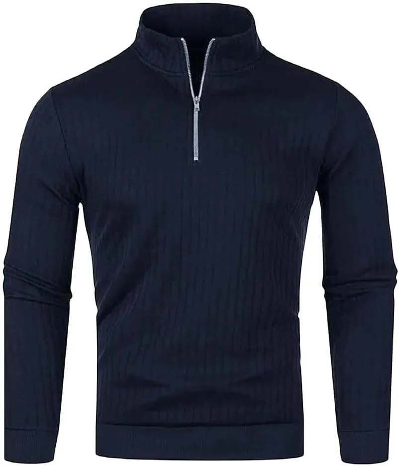 

Мужской полувысокий воротник свитер Vintage Zipper Pullover Casual Knit