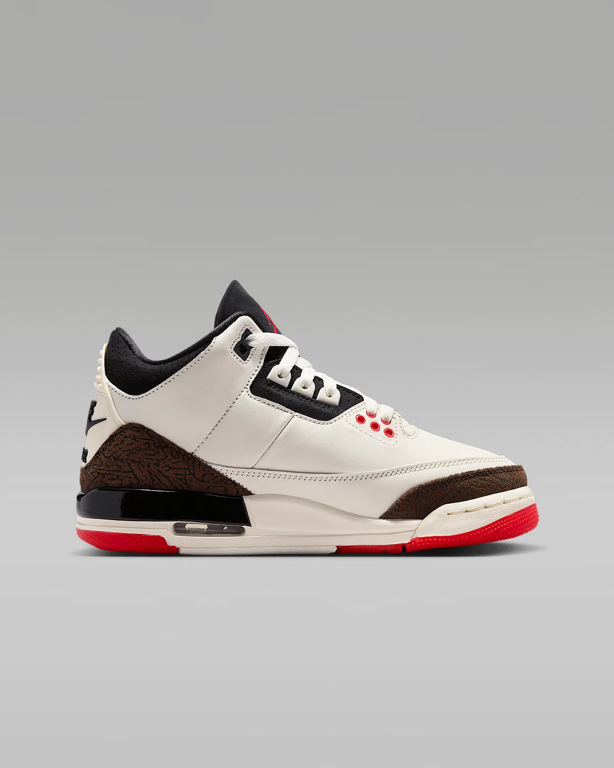 Кроссовки Air Jordan 3 "World's Best" для старших детей, Sail/University Red/Pale Ivory/Black — фото 3