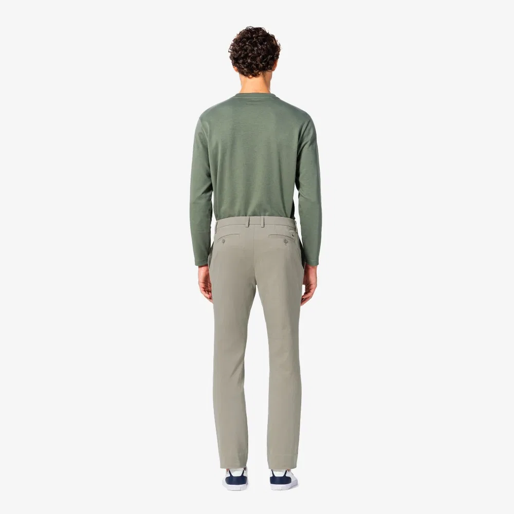 Мужские меланжевые серые брюки чинос с начёсом от Lacoste — фото 3