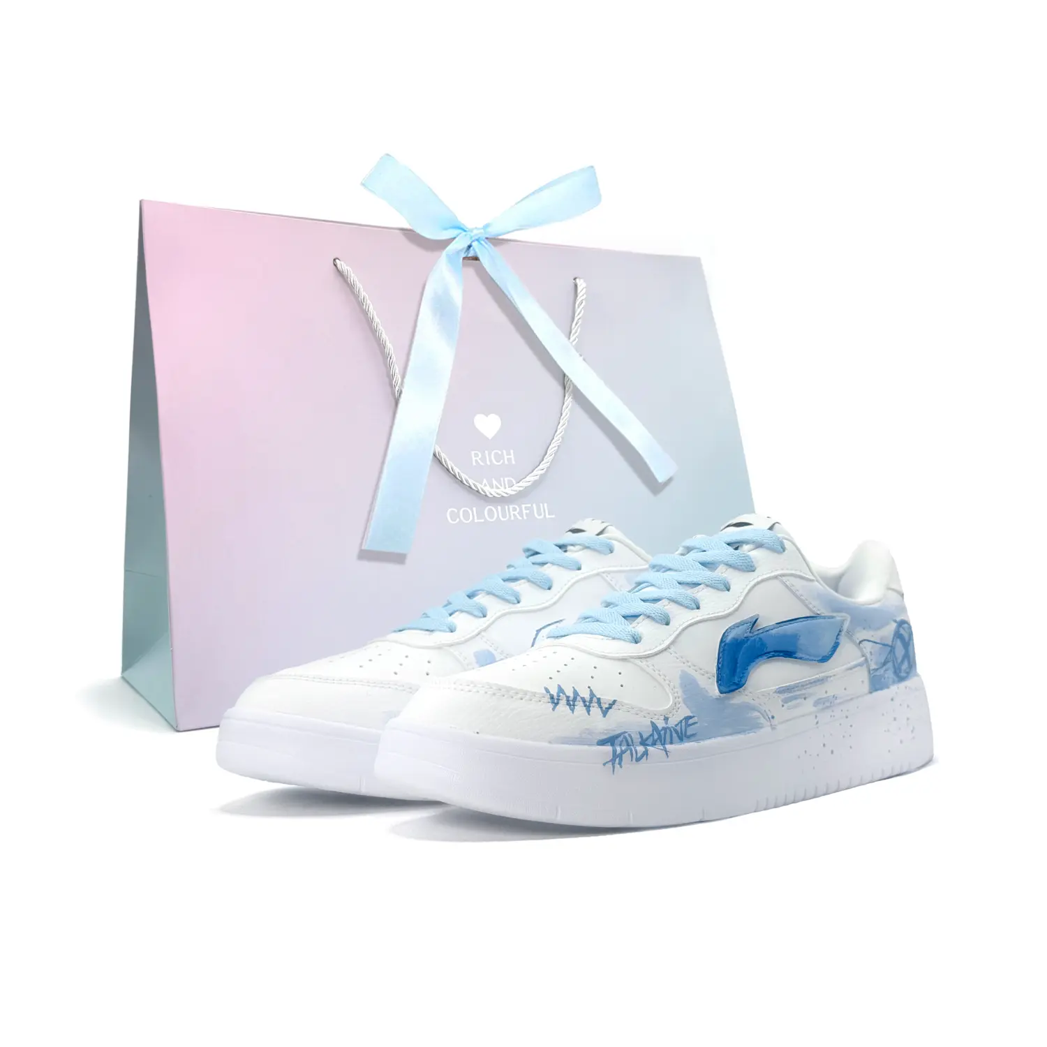 

Понтонные лодки, амортизация, легкие, дышащие кроссовки low top Skateboard Shoes Unisex LINING, синий белый