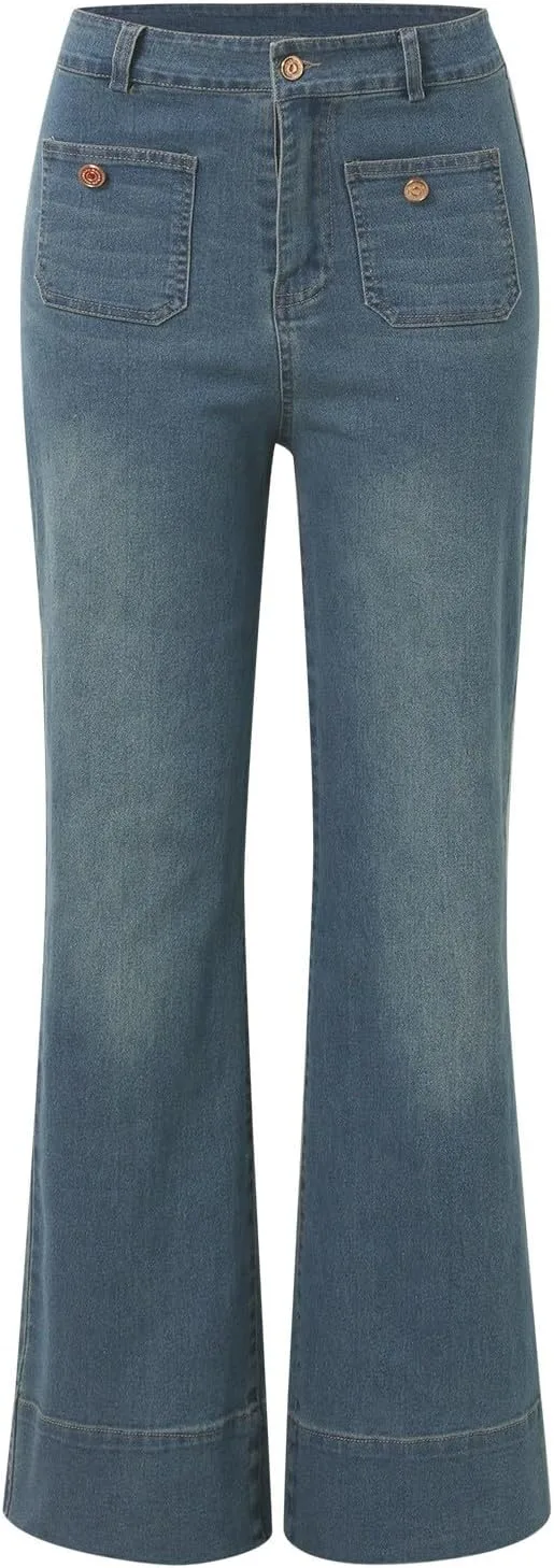 

Женские джинсы Baggy, Casual High Waisted, Stretch, Wide Leg