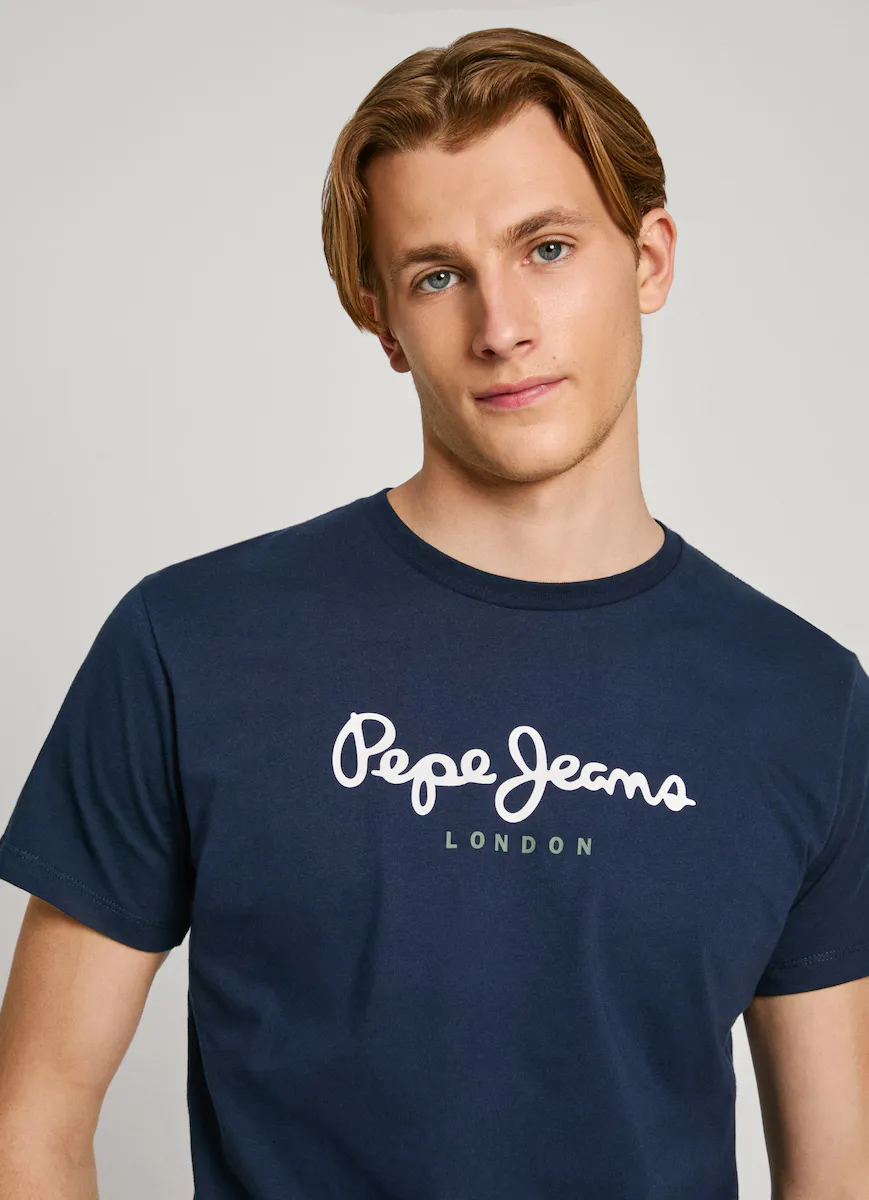 

Мужская футболка с круглым вырезом и коротким рукавом Pepe Jeans, темно-синий