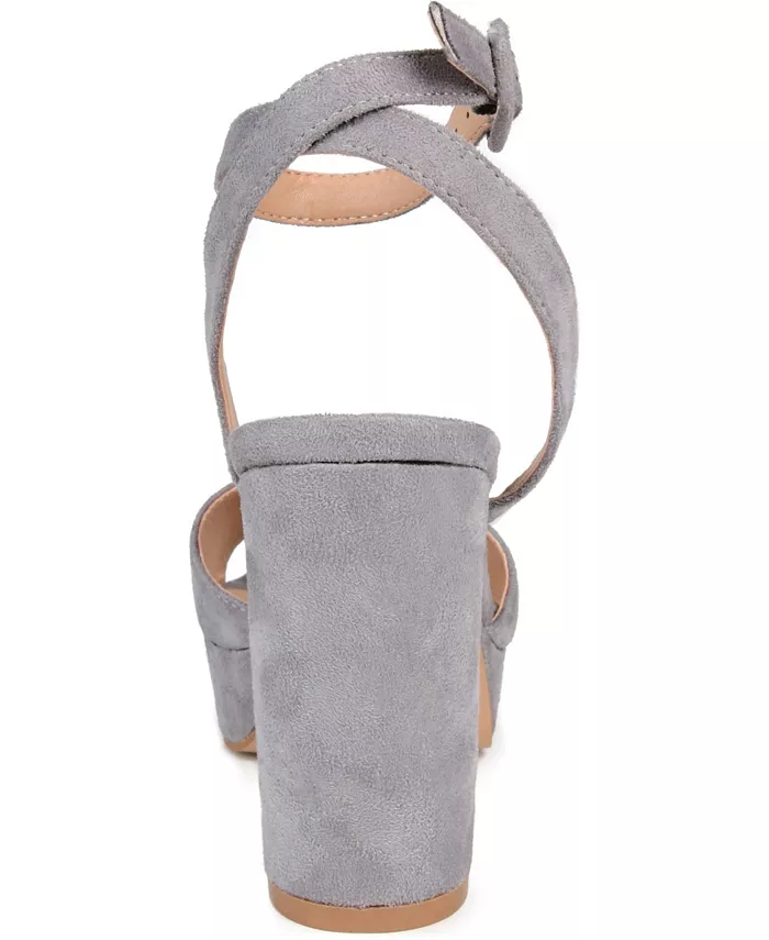 Женские босоножки Nairri на платформе с квадратным каблуком Journee Collection, серый — фото 3