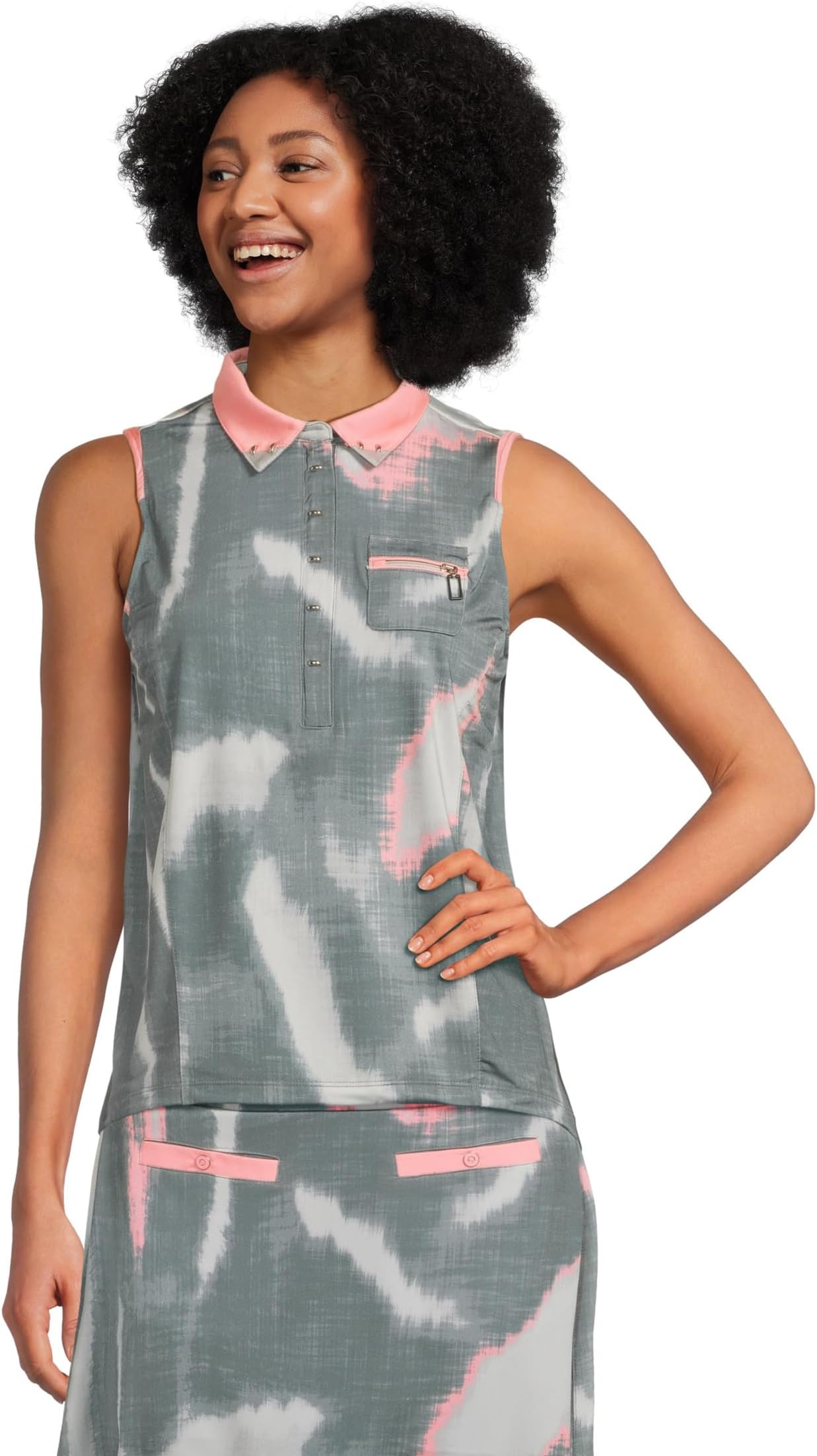 

Женский топ без рукавов с принтом батик Jamie Sadock, Charcoal Grey