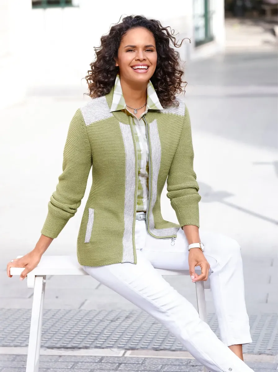 

Кардиган в стиле casual Casual Looks, цвет Schilf-Steingrau