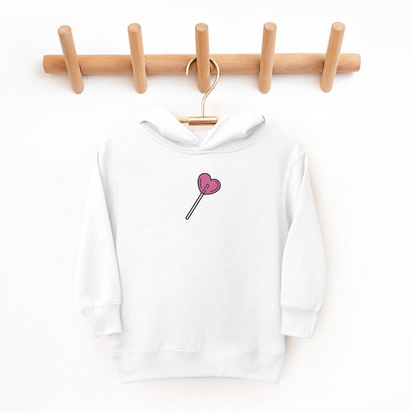 Толстовка с капюшоном для малышей с вышитым сердечком-леденцом The Juniper Shop, Pink — фото 2