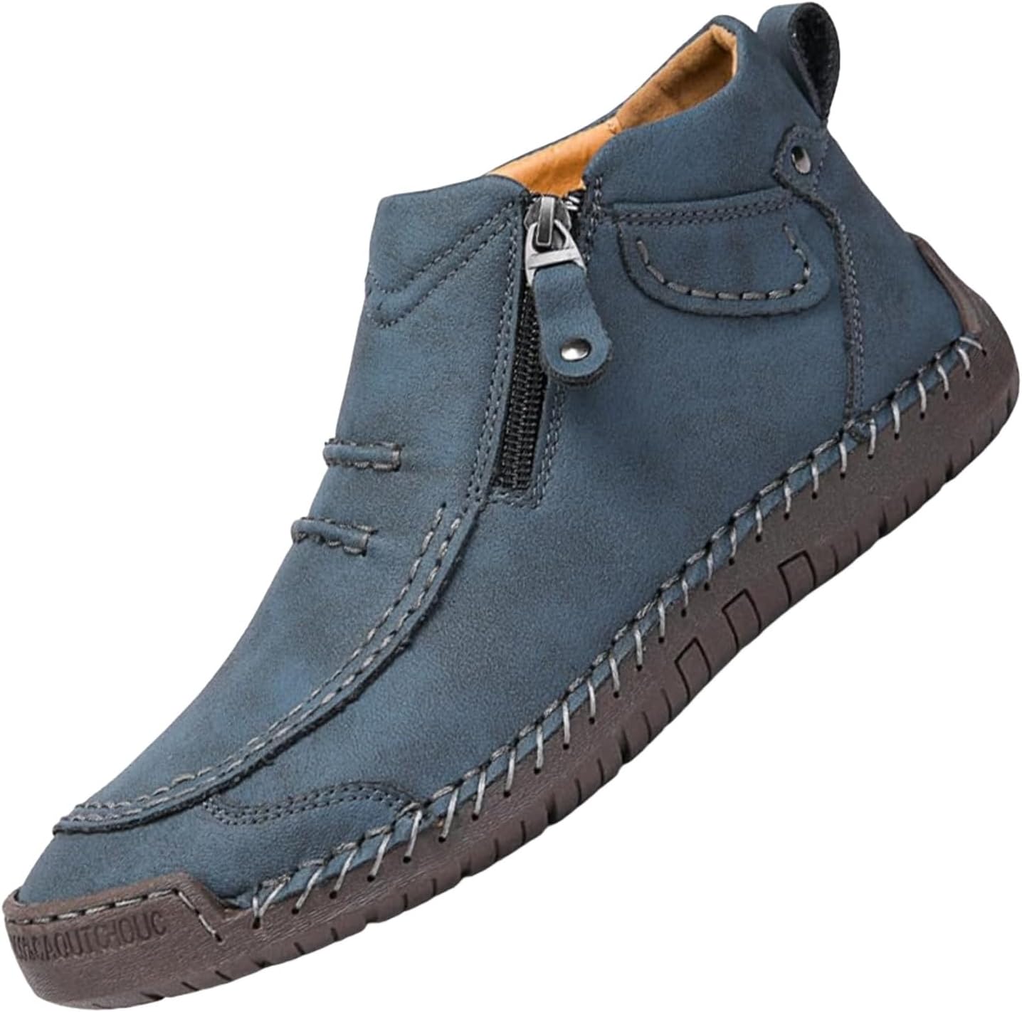 

Мужские повседневные кожаные туфли ZWRXW, ботинки Чакка до щиколотки, слипоны, легкие лоферы средней высоты для ходьбы и вождения, с боковой молнией, для деловых поездок и активного отдыха, синий