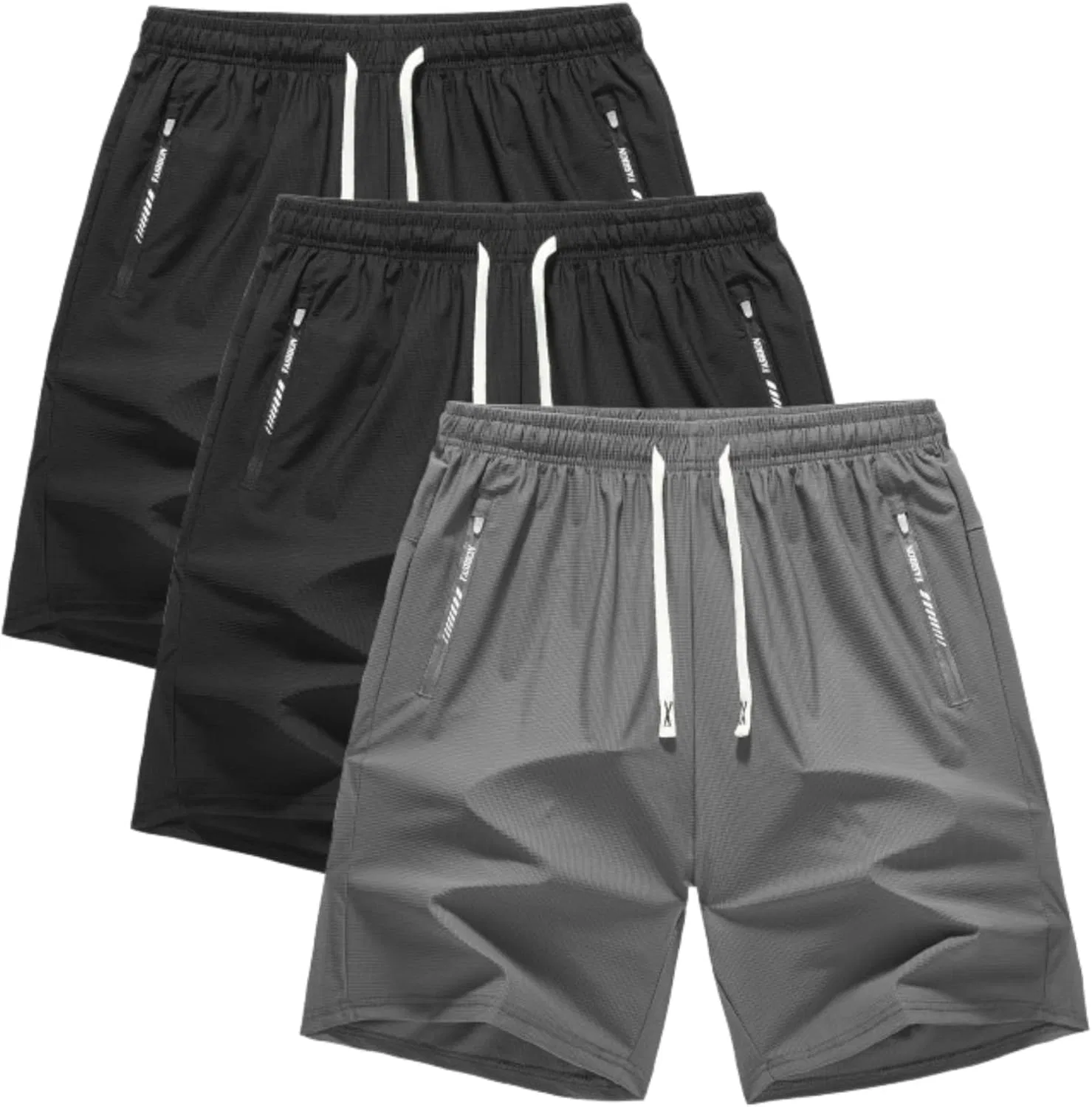 Женские шорты Iced Active Shorts, 2 шт., дышащие, быстросохнущие, из искусственного шелка, на завязке, A23 3pc black+grey