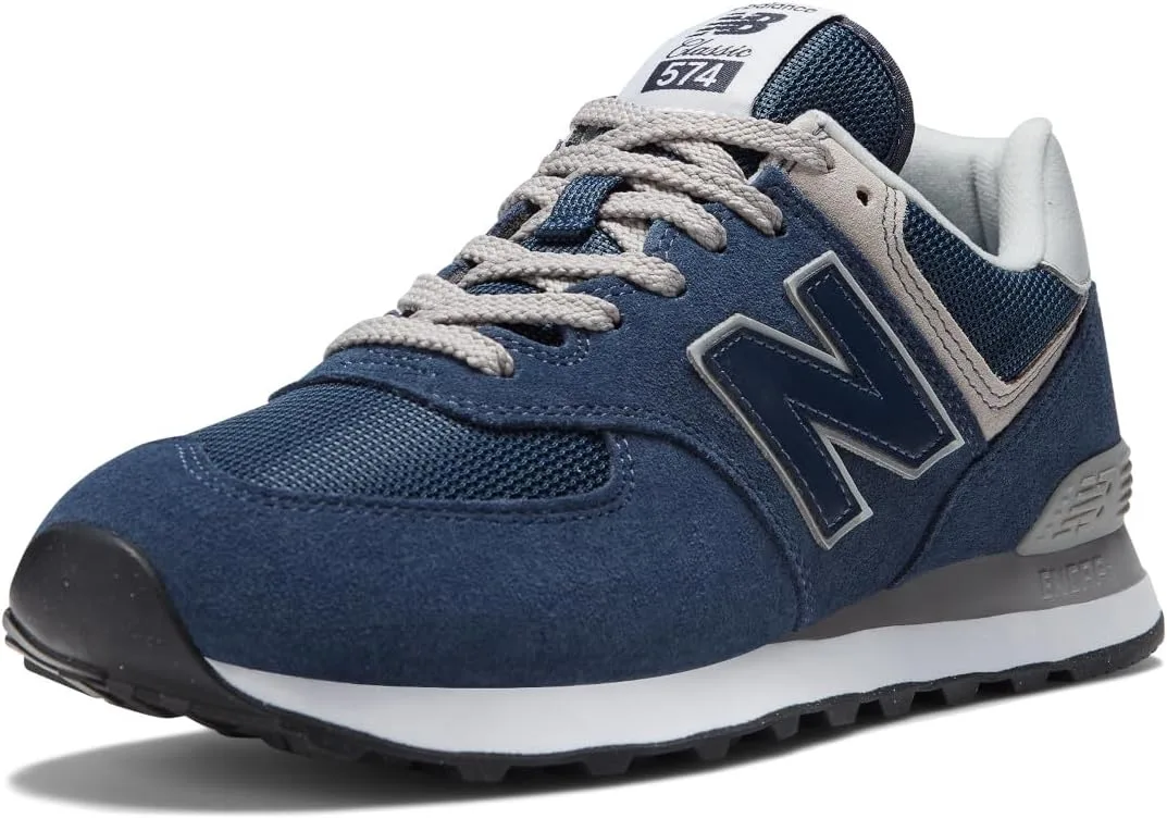 Мужские низкие кроссовки New Balance 574, белый/темно-синий
