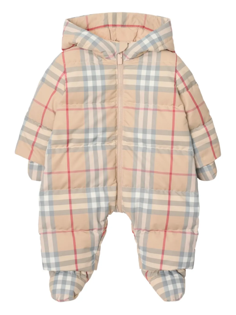

Зимний комбинезон в клетку BURBERRY KIDS, нейтральный