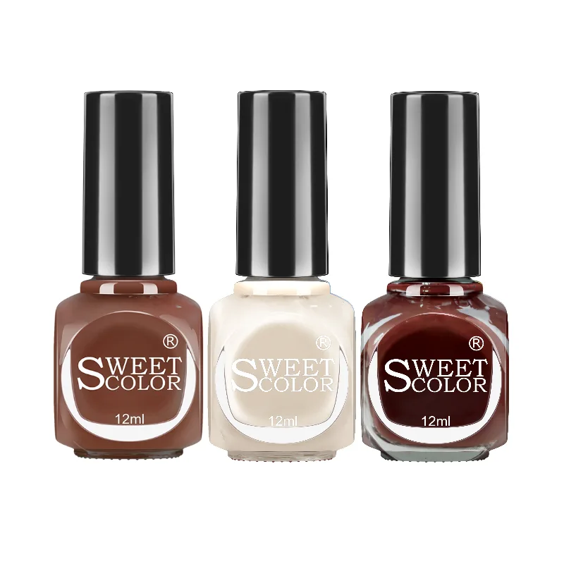 SweetColor Набор для ногтей на водной основе без запаха, быстросохнущий, SH783+SHU18+SHN001/Sugar Chestnut