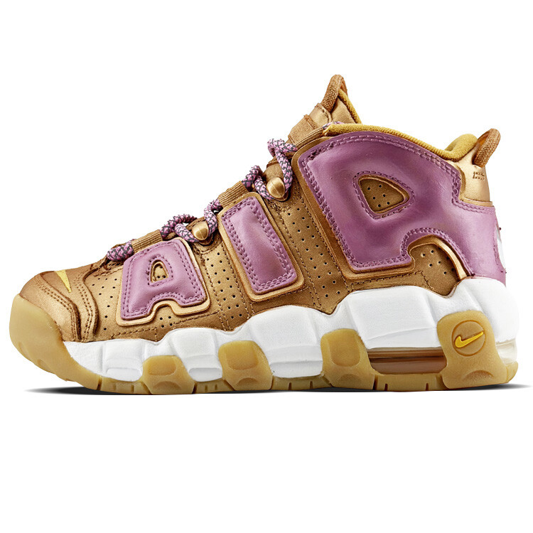 

Кроссовки Nike Air More Uptempo Vintage Basketball Shoes Women's Mid-top Pearlescent Purple, цвет Bronze