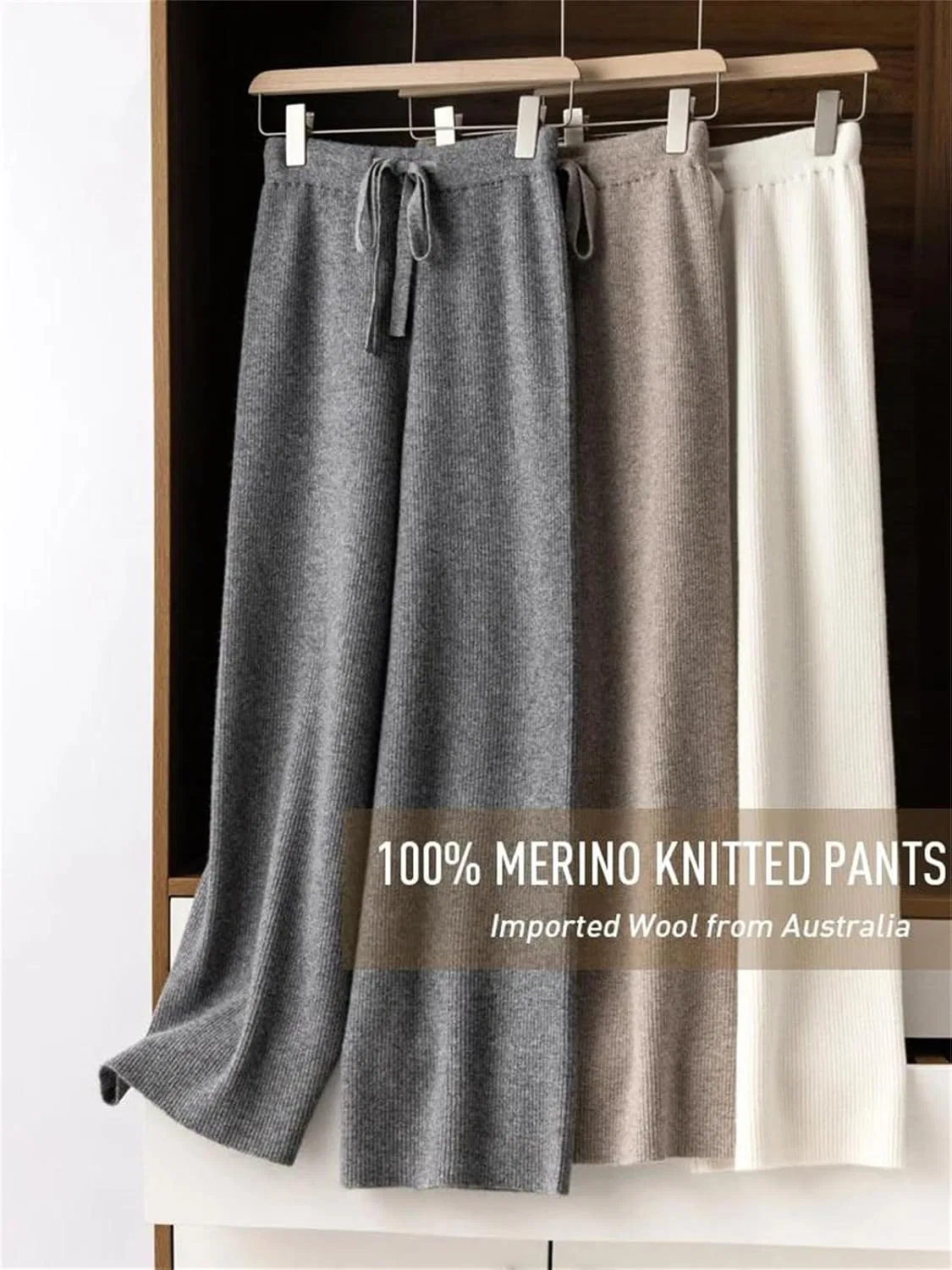 Брюки Active Ribbed Wool Pants, Light Taupe — фото 3