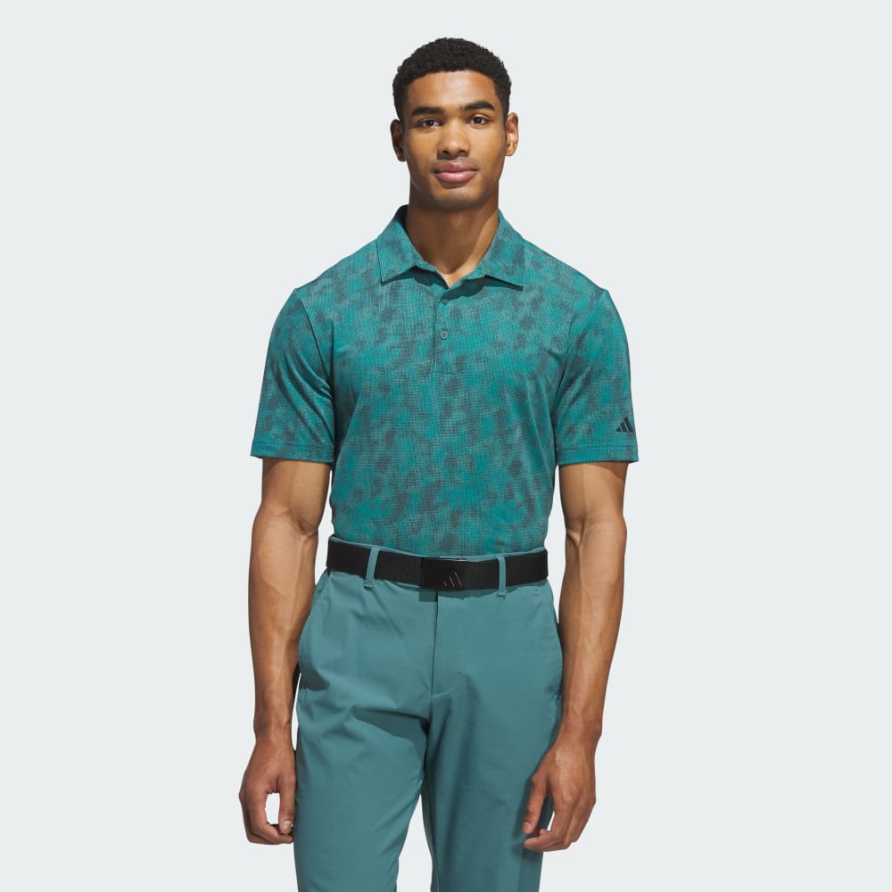 

Спортивная футболка Adidas Ultimate365 Textured Print Polo Shirt, цвет Pure Teal/Aurora Ivy