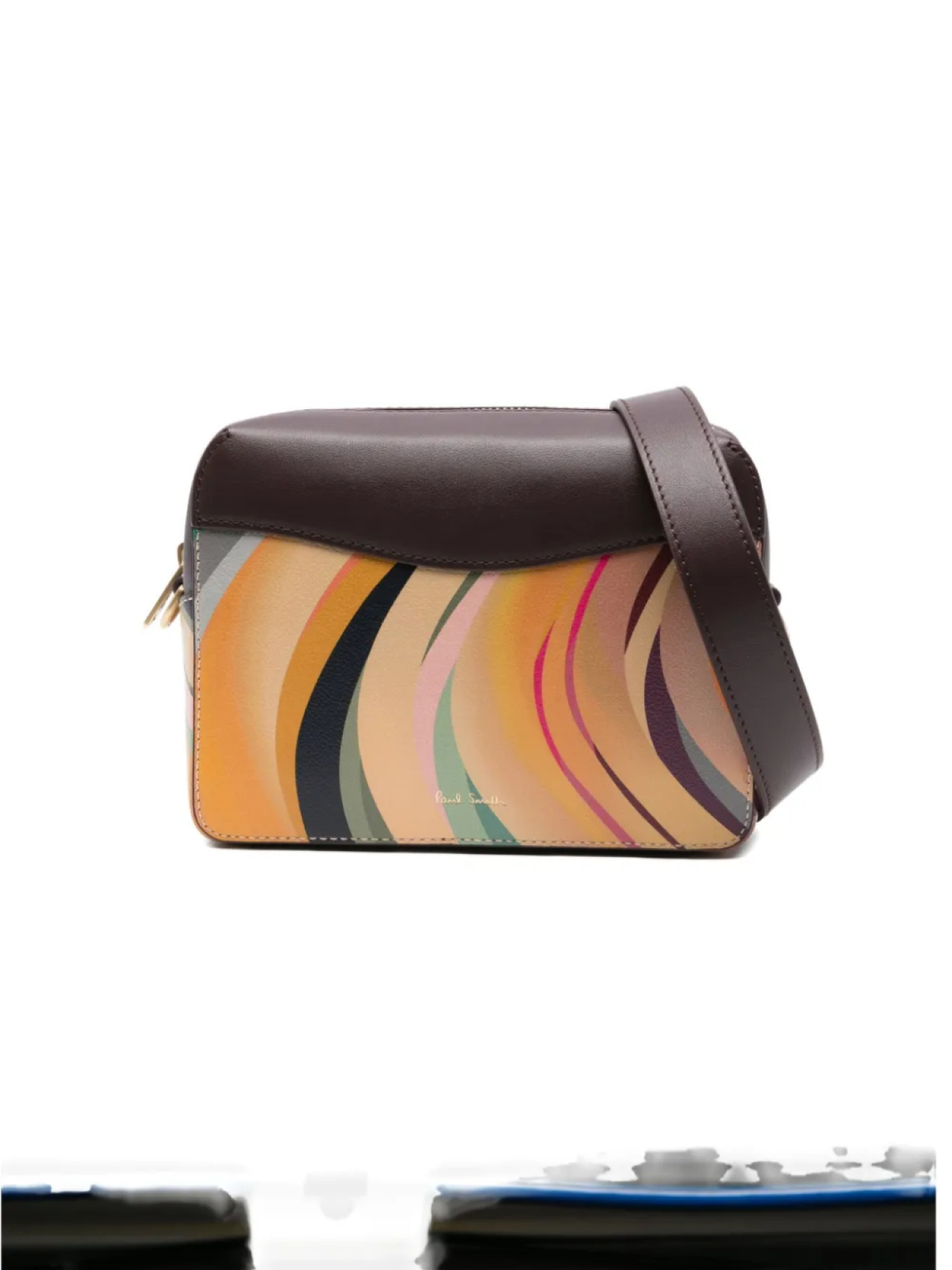 

Сумка Paul Smith Dusky из кожи с завитковым узором через плечо, коричневый