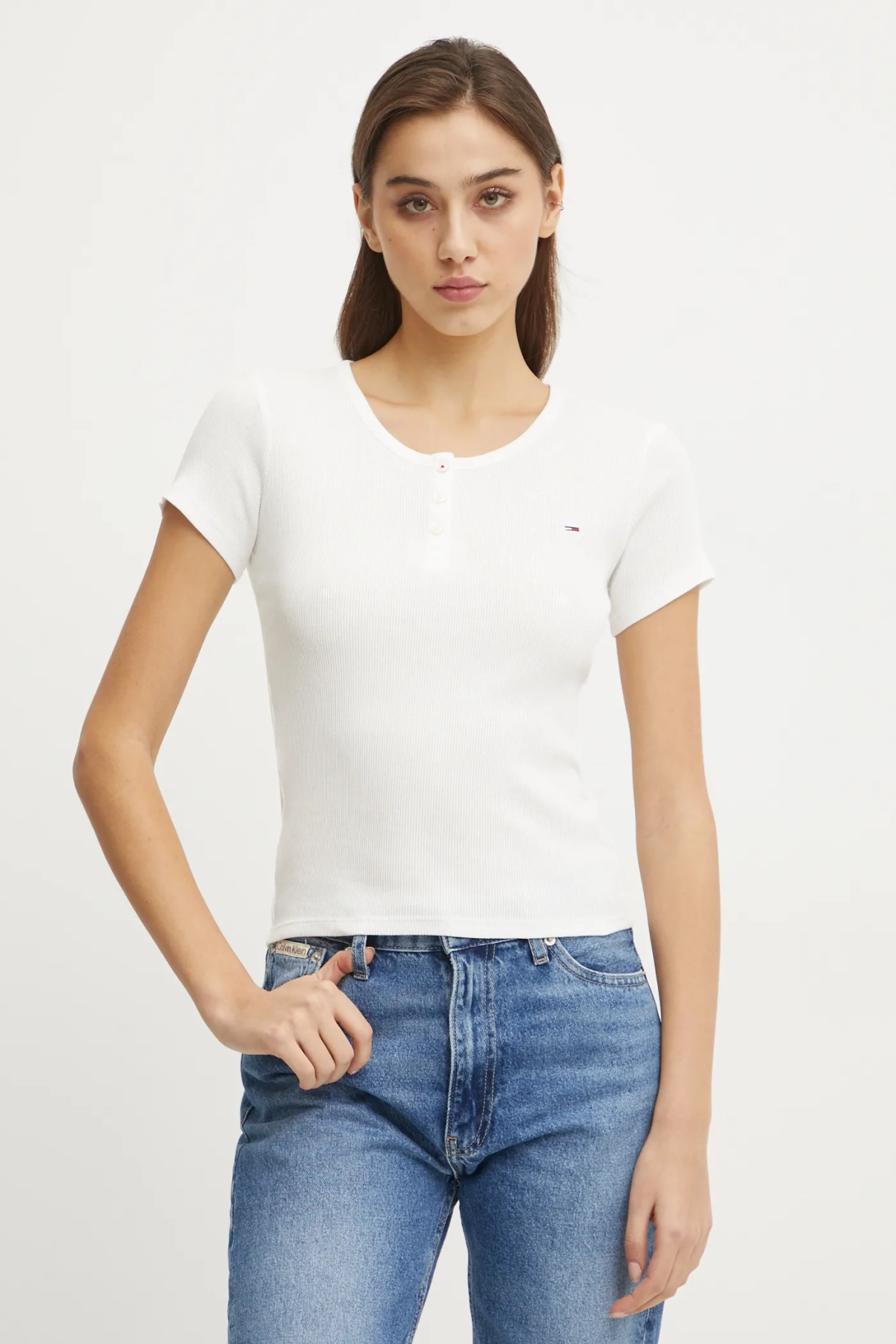 

Хлопковая футболка Tommy Jeans, белый