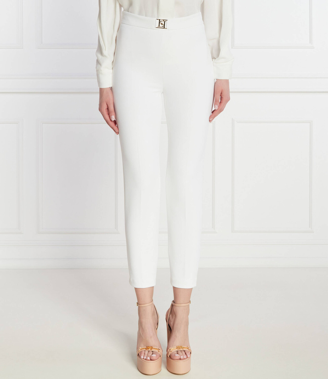 

Брюки Elisabetta Franchi a sigaretta Slim Fit, белый