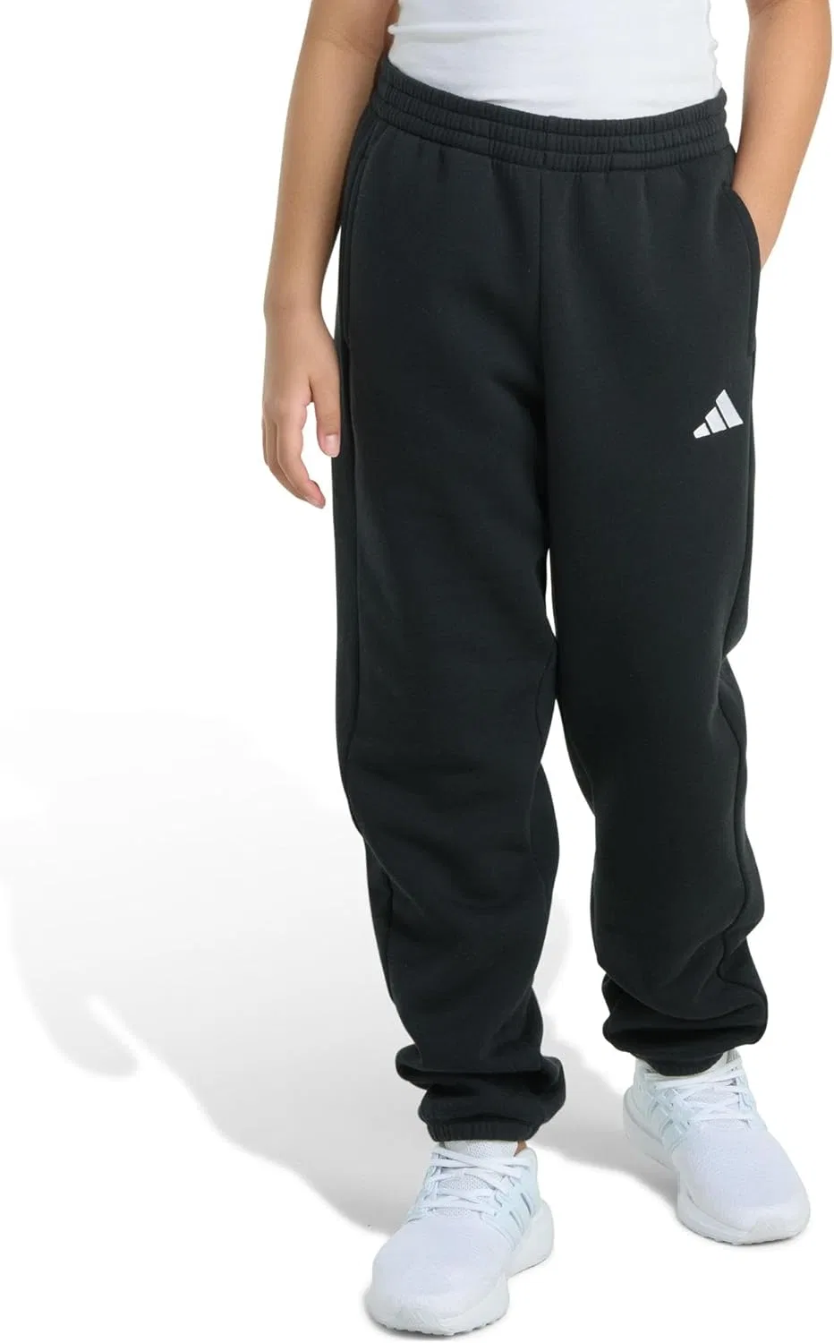 Детские флисовые спортивные брюки Adidas, черный