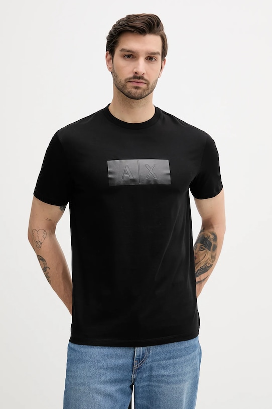 

Хлопковая футболка Armani Exchange, черный