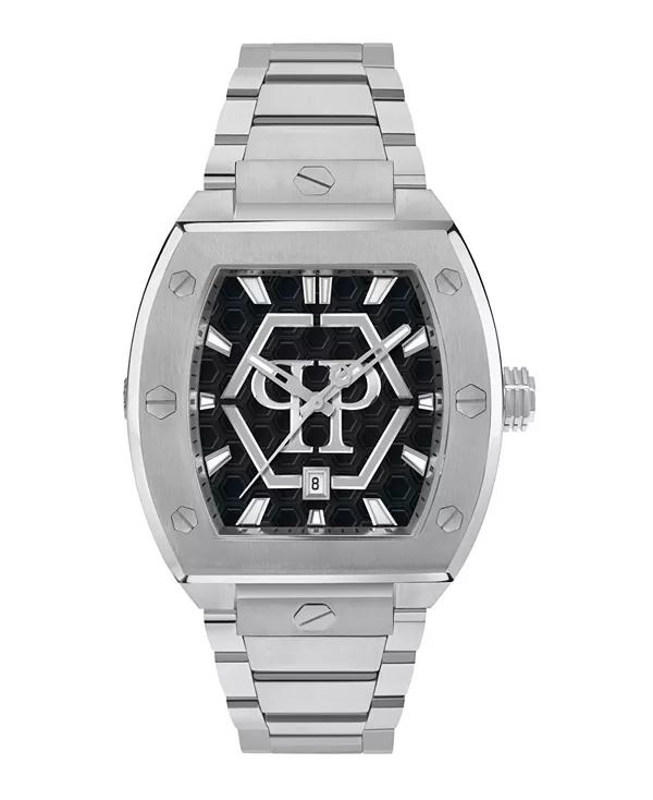 

Мужские серебряные часы из нержавеющей стали, 44 мм Philipp Plein, silver